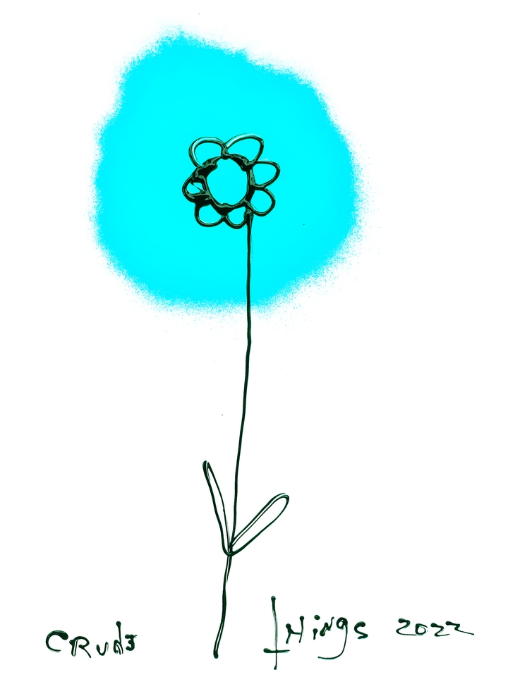 Lana's Flower on Blue Background
